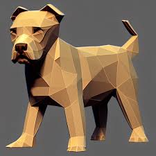 3d pitbull low poly graphic creative
