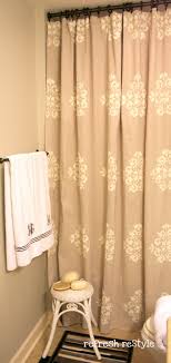 painted shower curtain refresh restyle