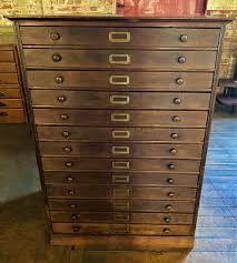 antique pine flat file cabinet sold