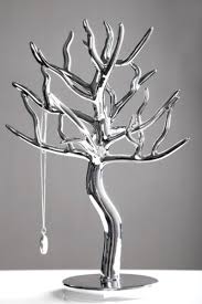 jewelry holder tree silver polyresin