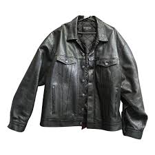 Leather jacket Balenciaga Black size XS ...