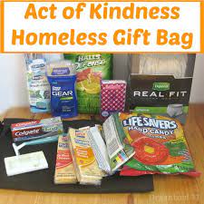 act of kindness homeless gift bag