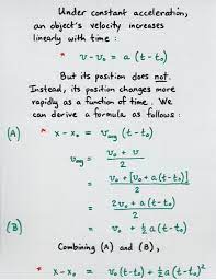 Equations Of 1 D Kinematics