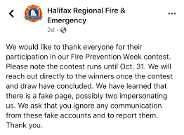 Lines are open 24 hours, 7 days a week. Halifax Fire News On Twitter Be Advised There S A Scam Going Around On Facebook Where A Fake Page Posing As Hrfe Is Asking For People S Credit Card Numbers To Be Enter A