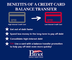With a 0% balance transfer you get a new card to pay off debt on old credit and store cards, so you owe it instead, but at 0% interest. Benefits Of A Credit Card Balance Transfer Patriot Fcu