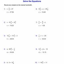With Fractions Worksheets Algebra