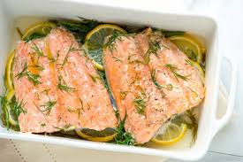 oven baked salmon with lemon
