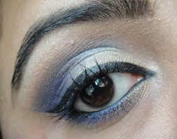 golden and dark blue eye makeup tutorial