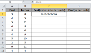 Convert Inches To Decimal In Microsoft Excel