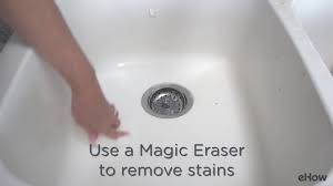 how to clean a white sink and remove