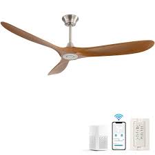 sofucor 60 in indoor outdoor modern nickel ceiling fan without light 6 sd remote control