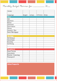 Free Printable Budget Worksheet Template Templates In Excel For Any