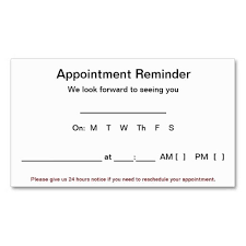 Appointment Reminder Cards 100 Pack White Zazzle Com