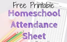 free printable homeschool attendance