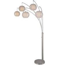 Contemporary Floor Lamps 89 Tall 5 Light Arch Floor Lamp In Polished Steel With White Shades Lite Source Ls 8872ps Wht