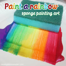paint a rainbow sponge painting art