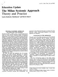 Pdf The Milan Systemic Approach Theory And Practice