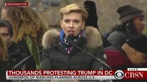 Charlize Theron in tears as celebrities join women marching in.