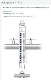 Air New Zealand Airlines Atr 72 Aircraft Seating Chart