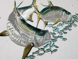 aluminum tarpon metal fish wall art