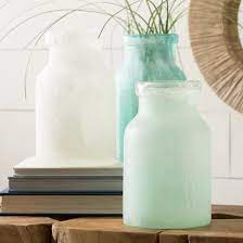 Aqua Blue Sea Green Glass Vases