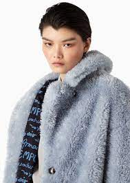 Faux Fur Coat With Lapels And Belt Bag