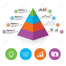 Pyramid Chart Template Chart With Arrow Brainstorm Icons Cash
