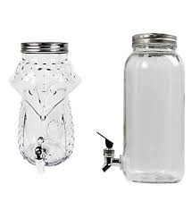 Clear Glass Drinks Dispenser With Tap