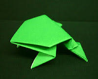 Fold it in half, and open out again 2. Jumping Frog Let S Make Origami Exploring Origami Virtual Culture Kids Web Japan Web Japan
