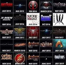 Superhero Movie Chart Shows Film Line Up For The Next 4