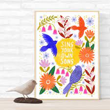 Art Poster Colourful Bird Art Print
