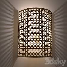 Wicker Rattan Wall Lamp Dolkie Wall