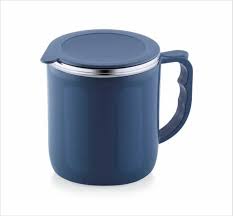 Double Wall Coffee Mug With Lid 200ml Blue