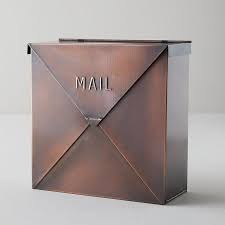 Modern Oxidized Metal Envelope Mailbox