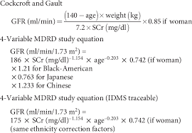 Mdrd Study Equations And Cockcroft
