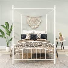 queen size canopy metal platform bed