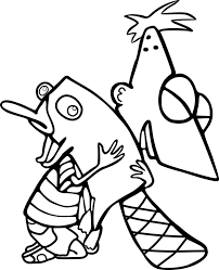 Phineas hugs perry (coloring outline) by jaycasey on deviantart. Printable Perry The Platypus Coloring Pages Coloringme Com