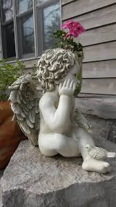 Cherub Garden Statue With Doves More