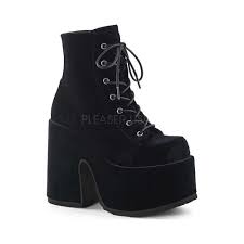 Womens Demonia Camel 203 Ankle Boot Size 12 M Black Velvet