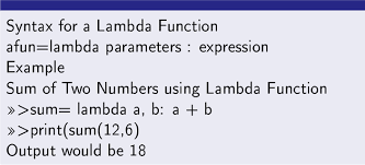 lambda function in python postnetwork