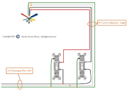 wiring a ceiling fan with two switches