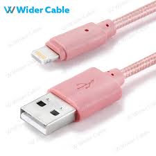 Best Quality Fast Charging Lighting Cable Iphone Cable Nylon Braided Red Pink Color Electronics Cables