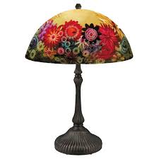 Reverse Hand Painted Lamp Rose