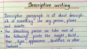 descriptive writing how to write