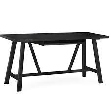 A cool, customisable office desk with matching office storage from the alpha desk range. Simpli Home 60 In Rectangular Black Writing Desk With Solid Wood Material Axcdln 08bl The Home Depot