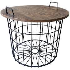 Honeybloom Round Wire Basket Table With