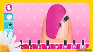barbie nail salon pink glitter gameplay