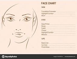 face chart makeup artis blank face