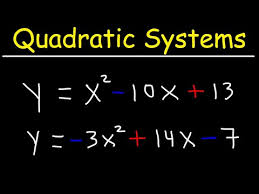 Systems Of Quadratic Equations You