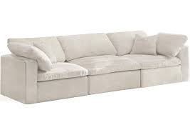 cozy cream velvet comfort modular sofa